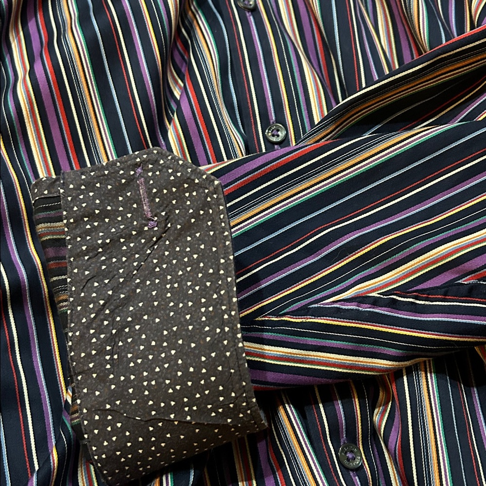 Bugatchi Uomo Striped Button Down Collared Shirt … - image 7